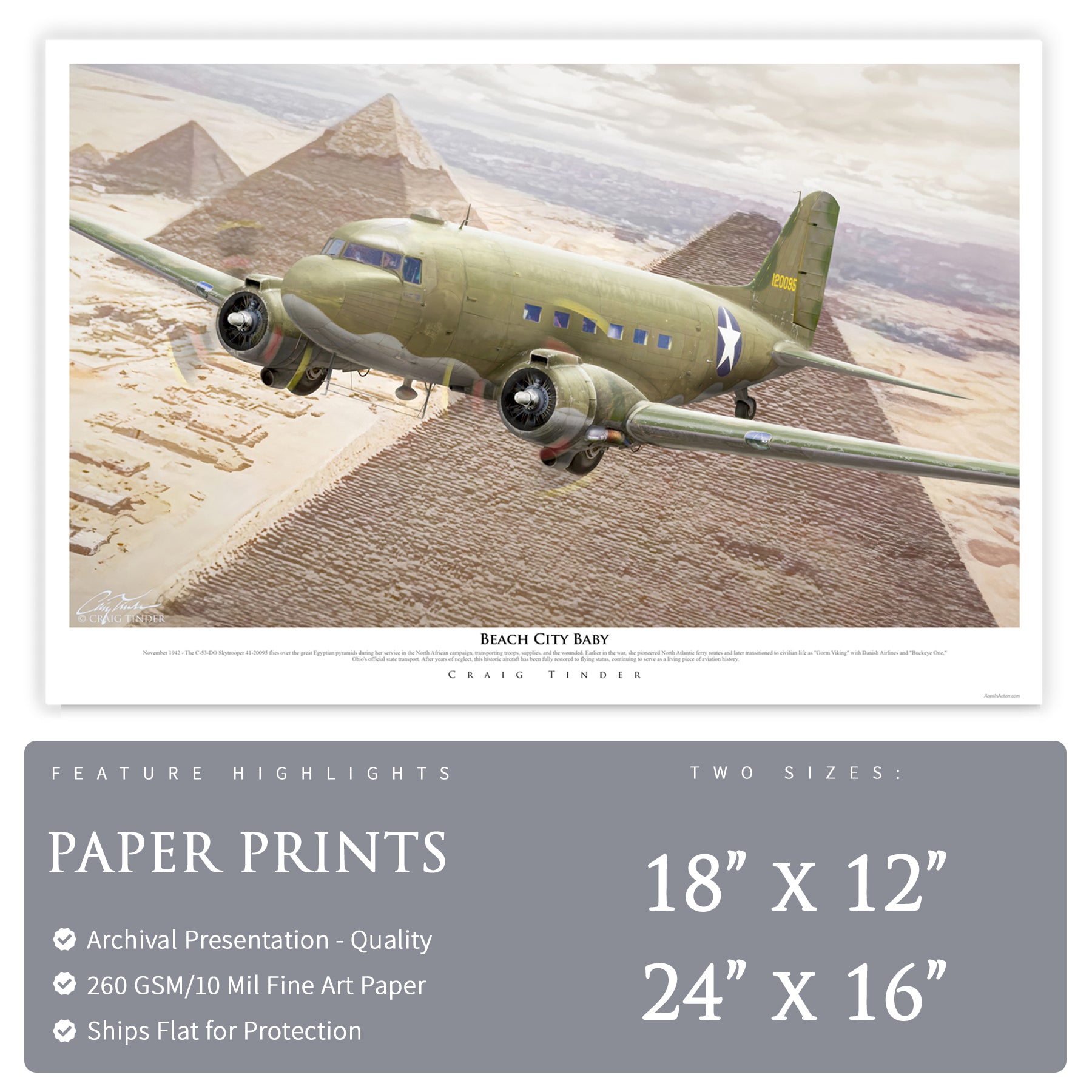 C-53 Skytrooper - Beach City Baby Canvas | INCLUDES: Fuselage Relic
