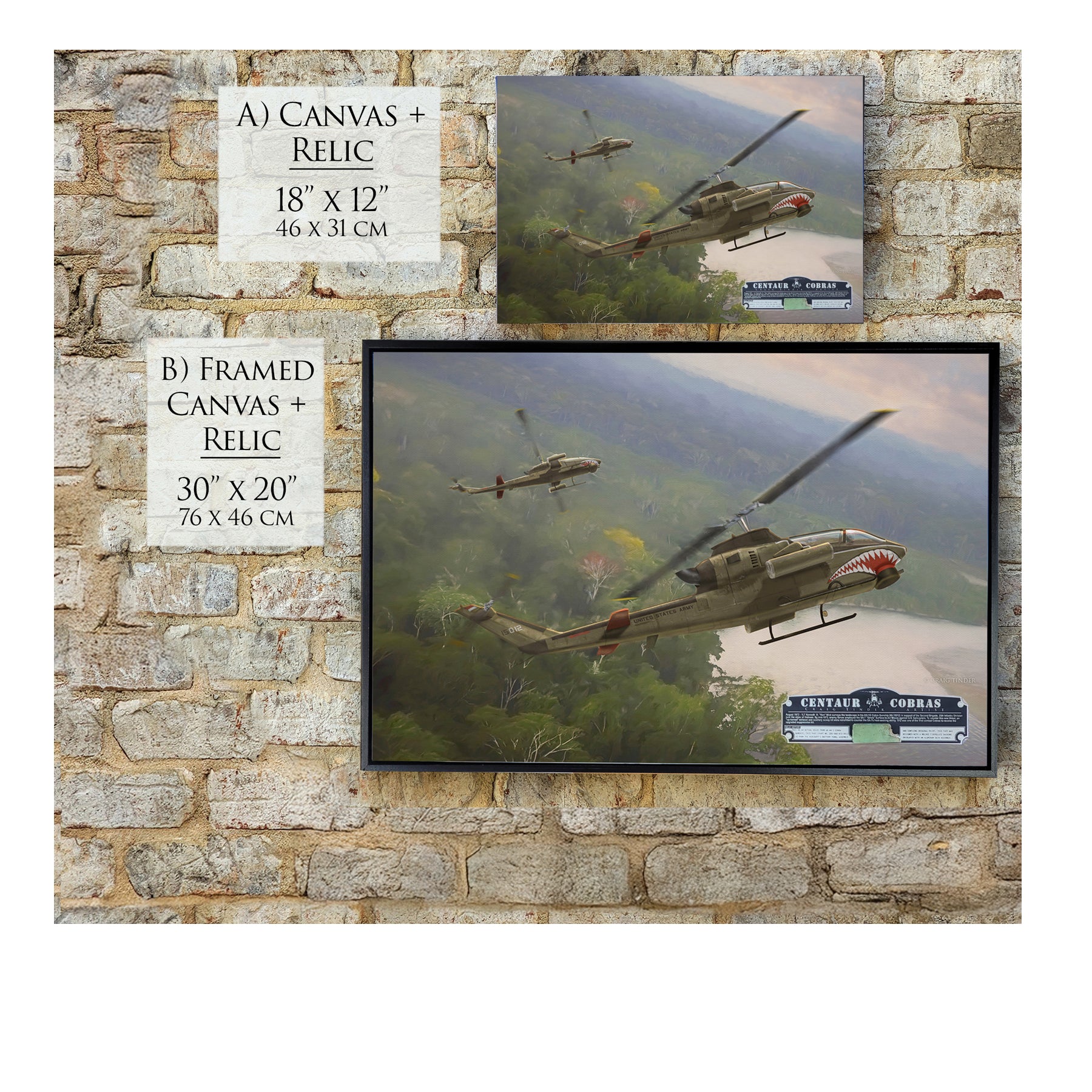 AH-1 Cobra Helicopter - Centaur Cobras Canvas | INCLUDES: Battery Panel Piece
