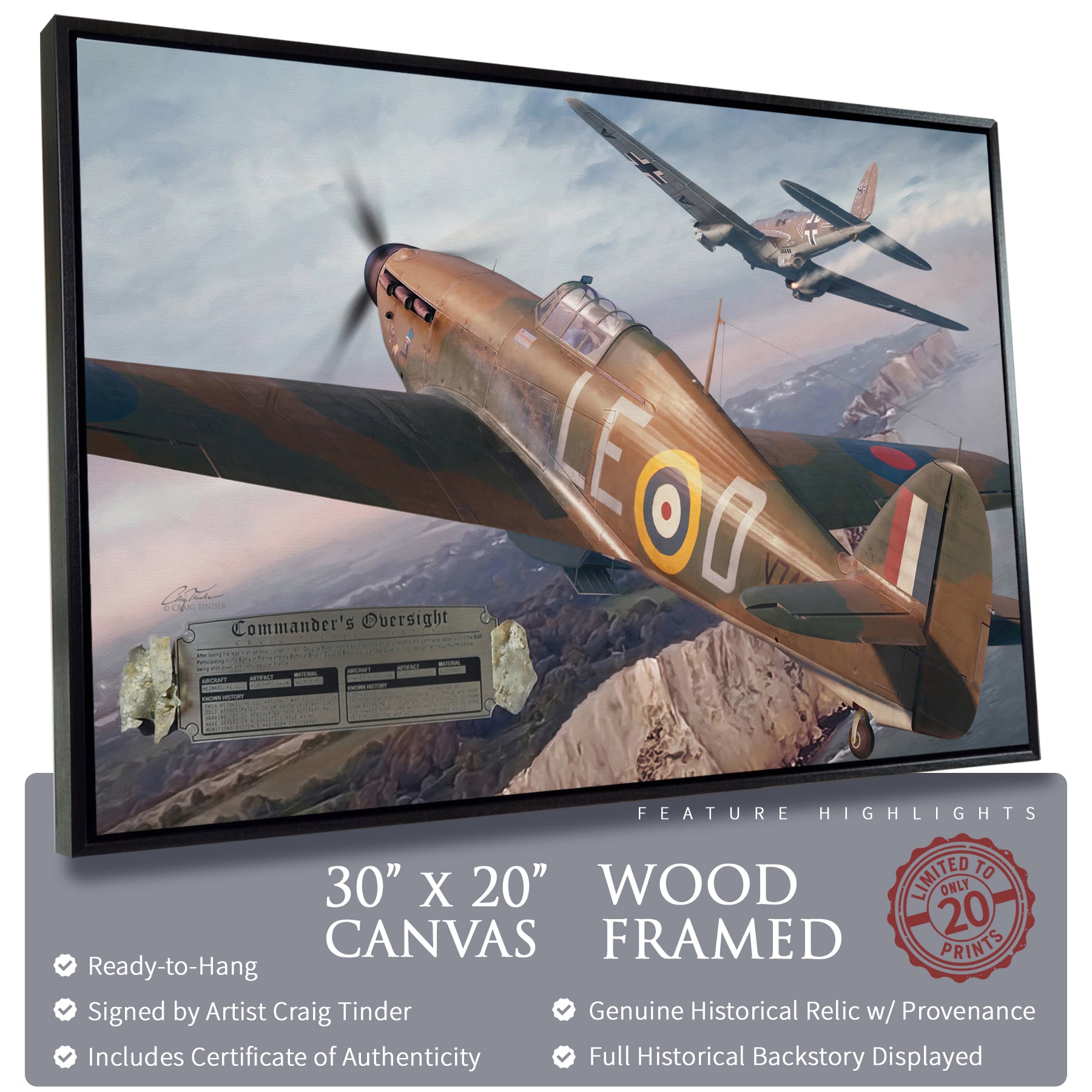 Hurricane - Commander's Oversight Canvas | INCLUDES: Merlin Engine Fragment