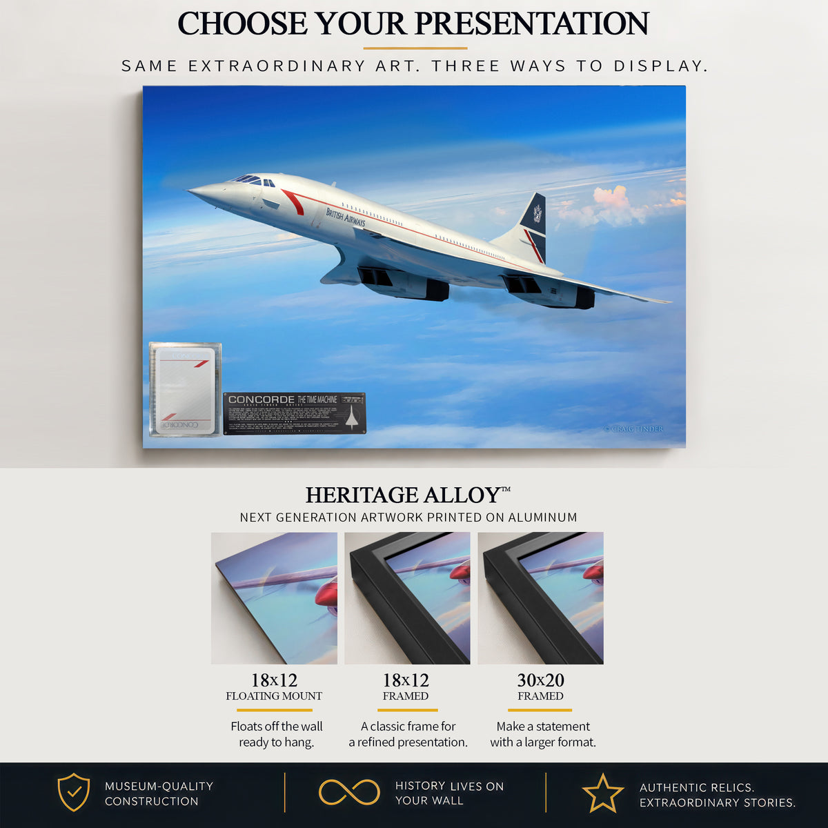 Concorde - The Time Machine artwork and historical relic presentation detail