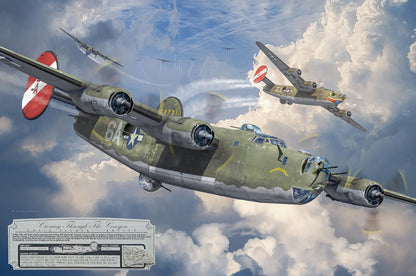 Crossing Through The Canyon - B-24 Liberator Canvas | INCLUDES: Aluminum and Engine Parts