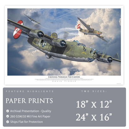 B-24 Liberator - Crossing Through The Canyon Canvas | INCLUDES: Aluminum and Engine Parts