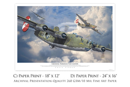 Crossing Through The Canyon - B-24 Liberator Canvas | INCLUDES: Aluminum and Engine Parts