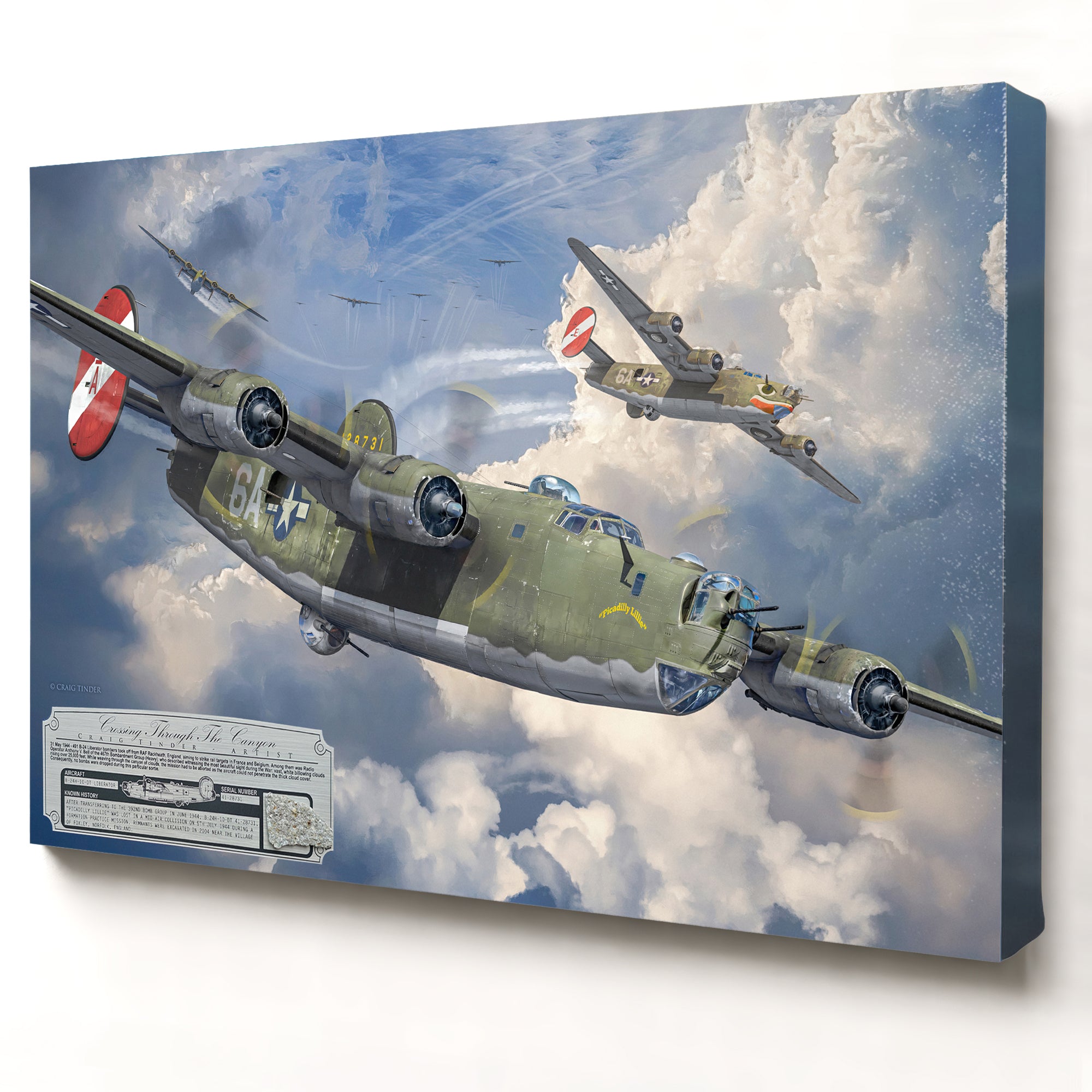 B-24 Crossing Through The Canyon | Relic Art – Aces In Action