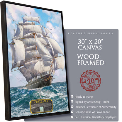 Cutty Sark Clipper Ship Canvas | INCLUDES: Muntz Plating Relic