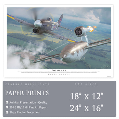 V1 Rocket - Doodlebug Ace - Aviation Art
