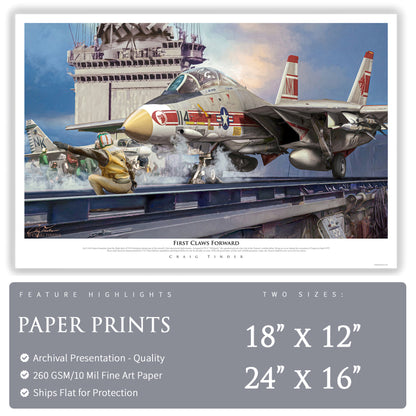 F-14 Tomcat - First Claws Forward Canvas | INCLUDES: TF30 Afterburner Fairing Shield Fragment