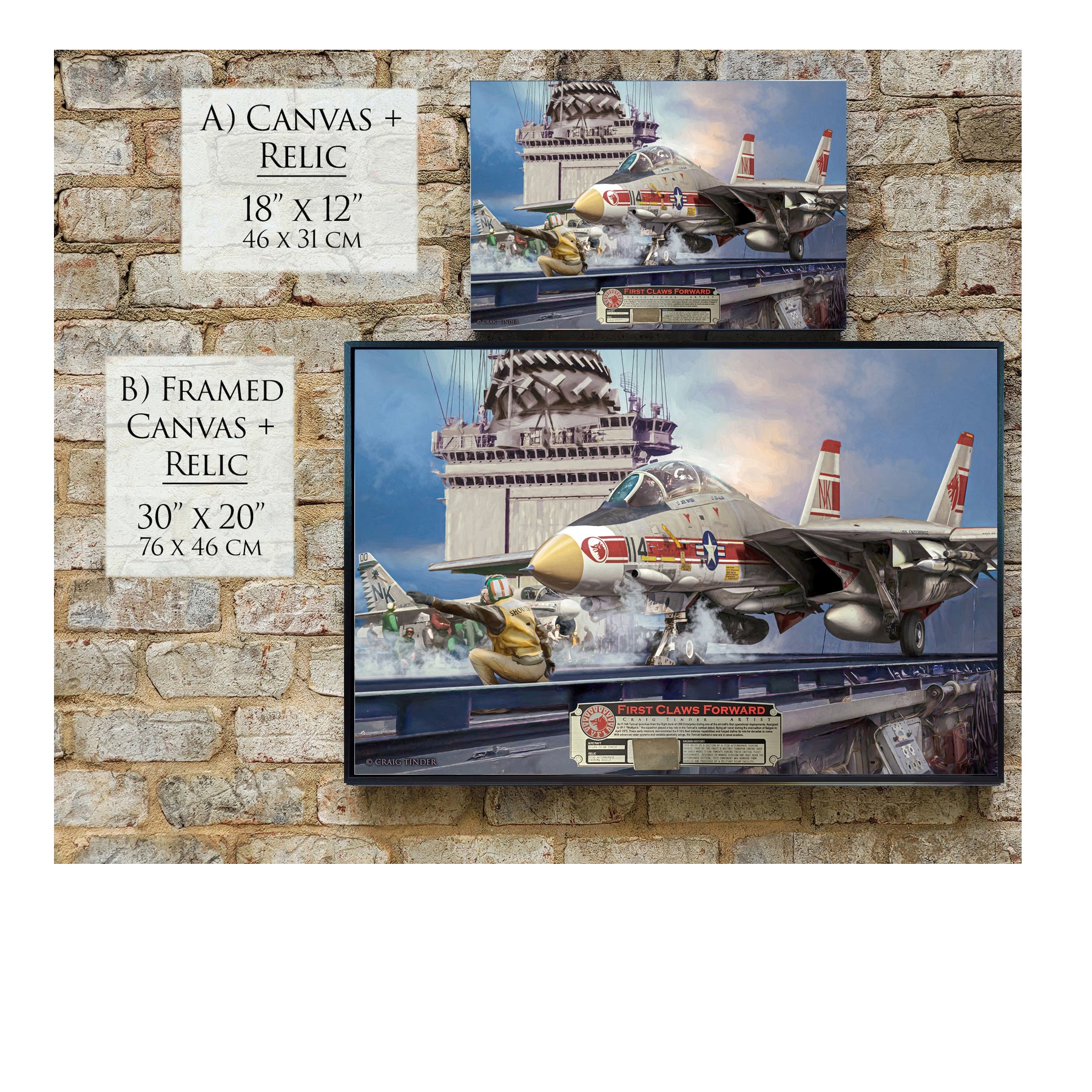 F-14 Tomcat - First Claws Forward Canvas | INCLUDES: TF30 Afterburner Fairing Shield Fragment