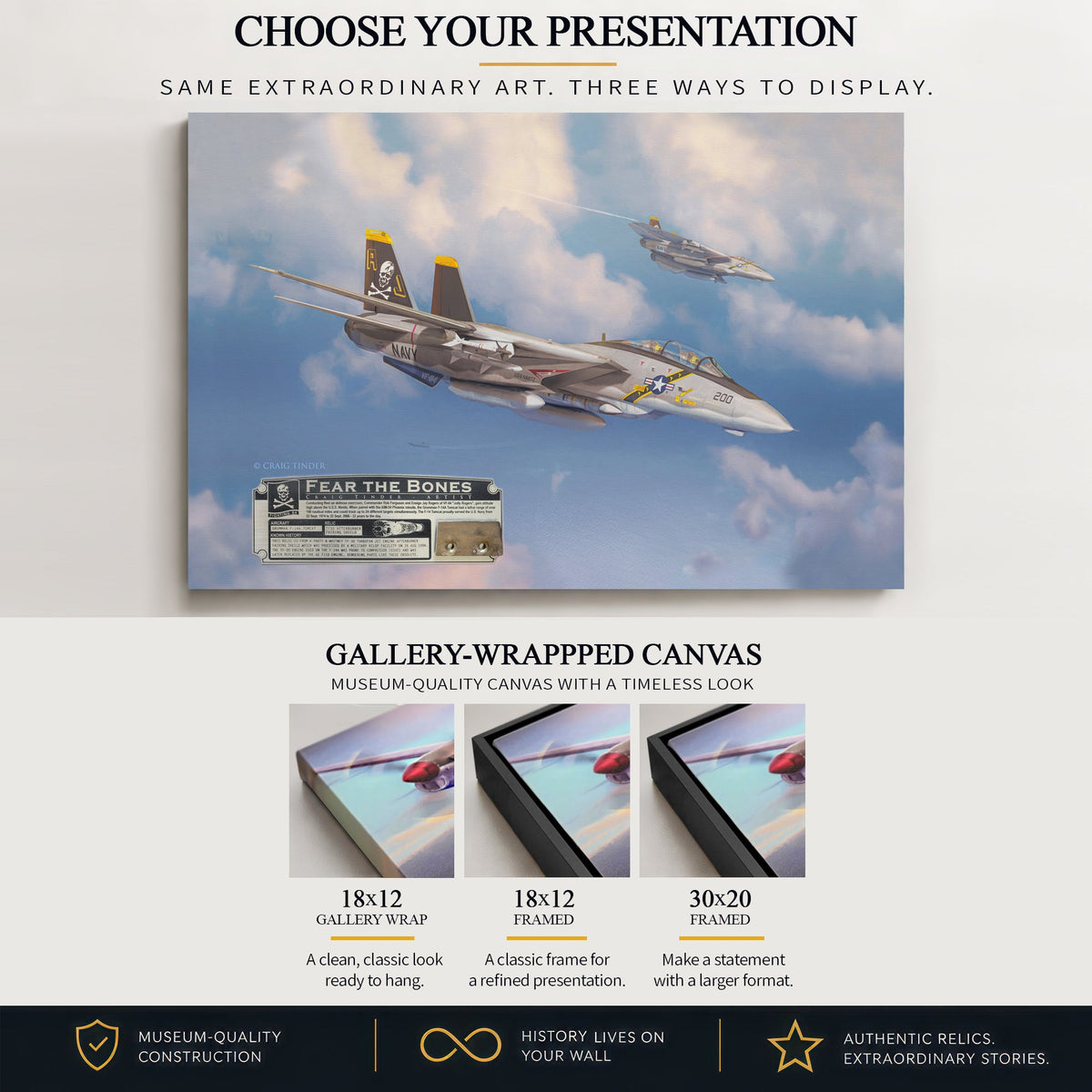 F-14 Tomcat Fear the Bones gallery-wrapped canvas