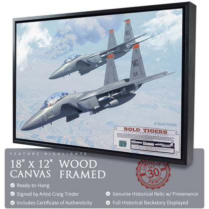 F-15 Strike Eagle - Bold Tigers Canvas | INCLUDES: Avionics Bay Relic