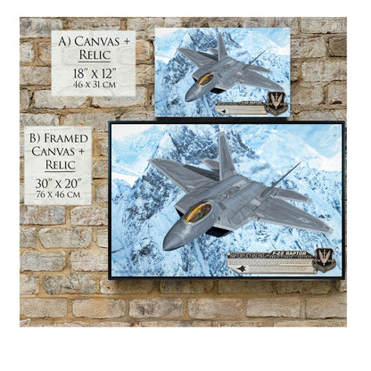 F-22 Raptor - Raptor's Icy Ascent Canvas | INCLUDES: Authentic Patch