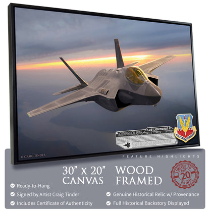 F-35 Lightning II - Lightning From Above Canvas | INCLUDES: Authentic Patch