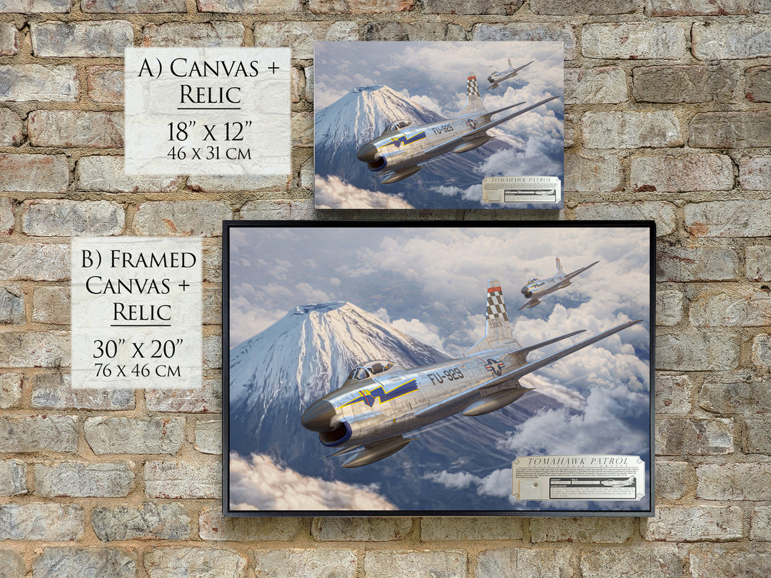 Tomahawk Patrol - F-86D Sabre Dog Canvas with F-86D Relic