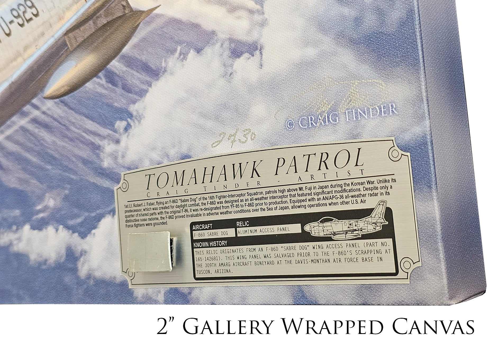 Tomahawk Patrol - F-86D Sabre Dog Canvas with F-86D Relic