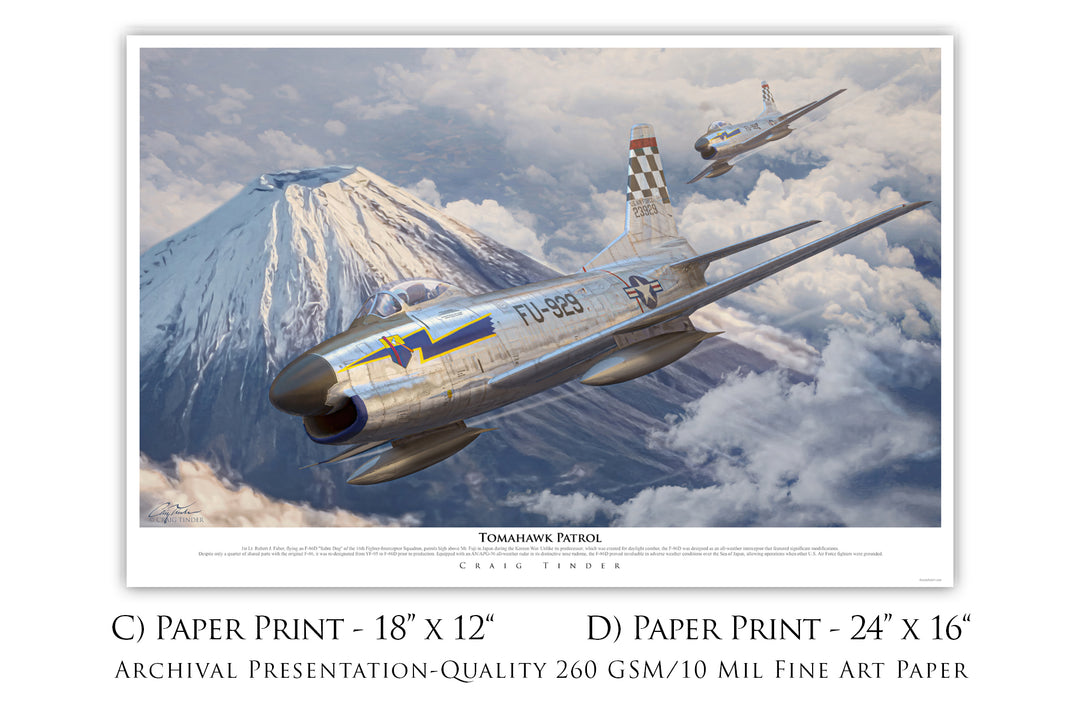 Tomahawk Patrol - F-86D Sabre Dog Canvas with F-86D Relic