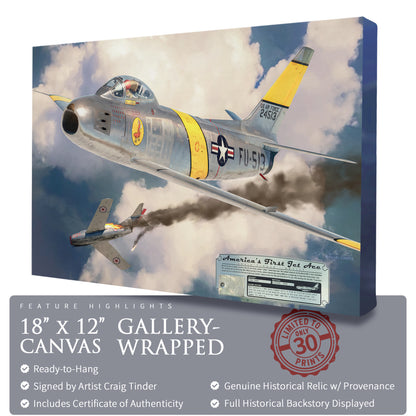 F-86 A Sabre - America's First Jet Ace Canvas | INCLUDES: Access Panel Relic