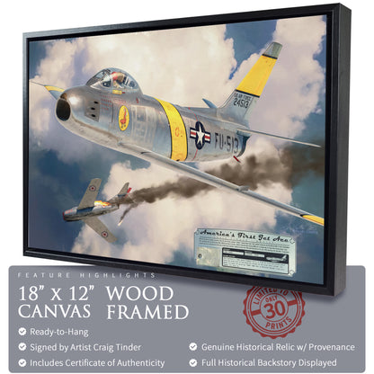 F-86 A Sabre - America's First Jet Ace Canvas | INCLUDES: Access Panel Relic