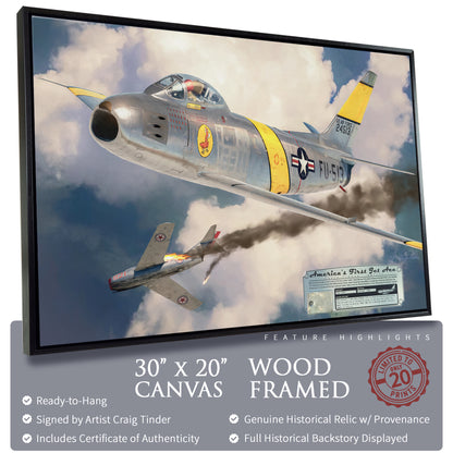 F-86 A Sabre - America's First Jet Ace Canvas | INCLUDES: Access Panel Relic