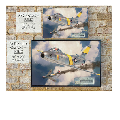F-86 A Sabre - America's First Jet Ace Canvas | INCLUDES: Access Panel Relic
