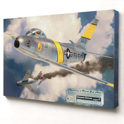 F-86 Sabre America's First Jet Ace relic artwork by Craig Tinder