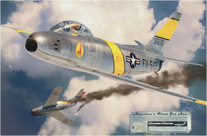 America's First Jet Ace - F-86A Sabre Canvas | INCLUDES: Access Panel Relic