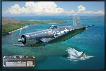 Fighting 17 - Ira Kepford F4U Corsair Canvas with Relic