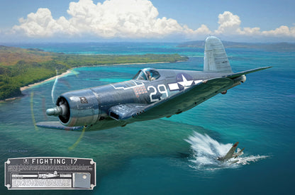 Fighting 17 - Ira Kepford F4U Corsair Canvas with Relic