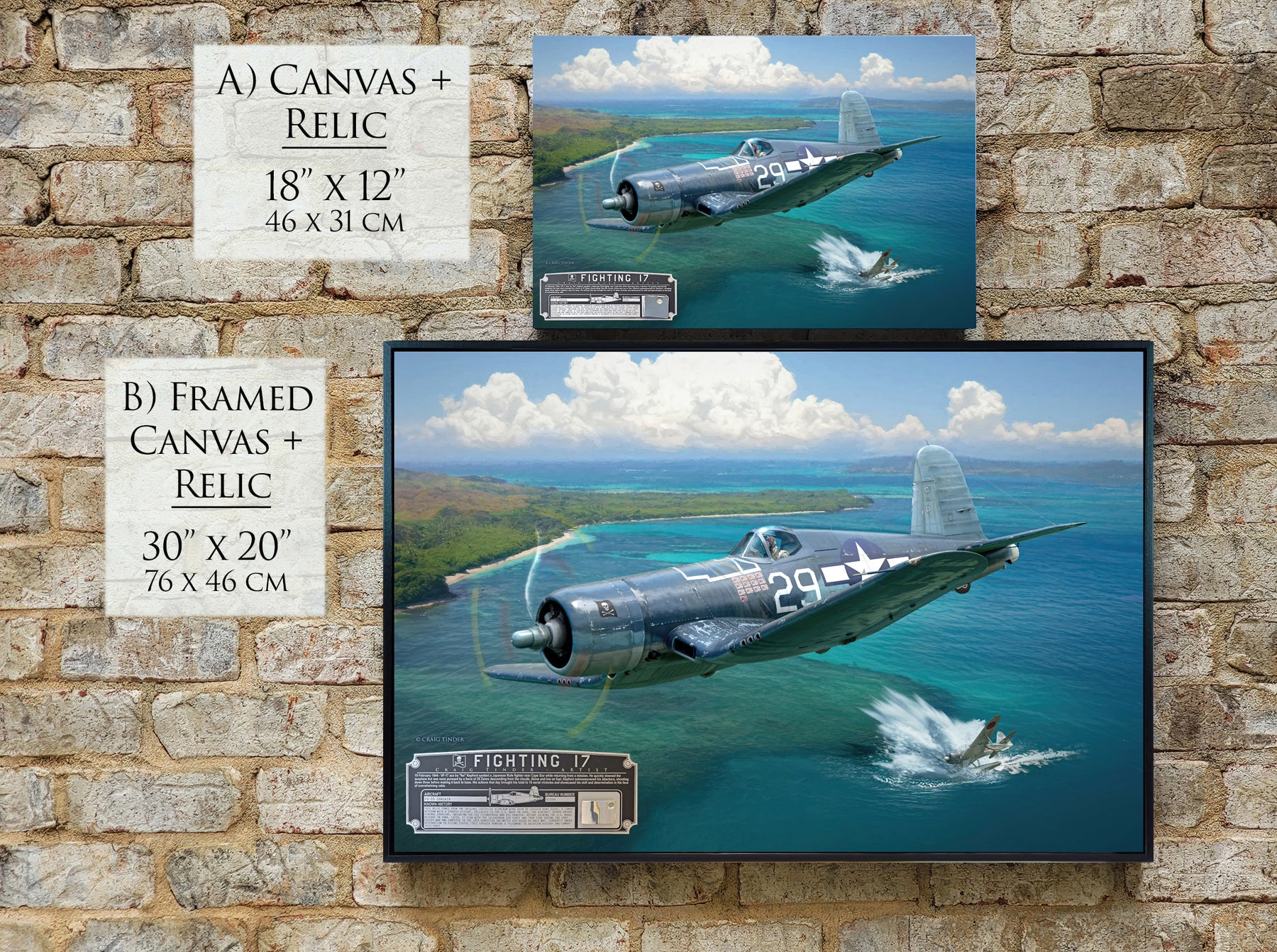 Fighting 17 - Ira Kepford F4U Corsair Canvas with Relic