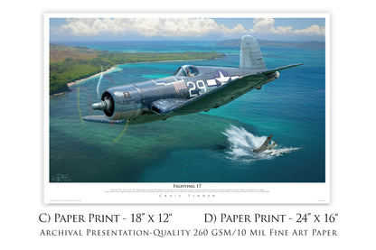 Fighting 17 - Ira Kepford F4U Corsair Canvas with Relic