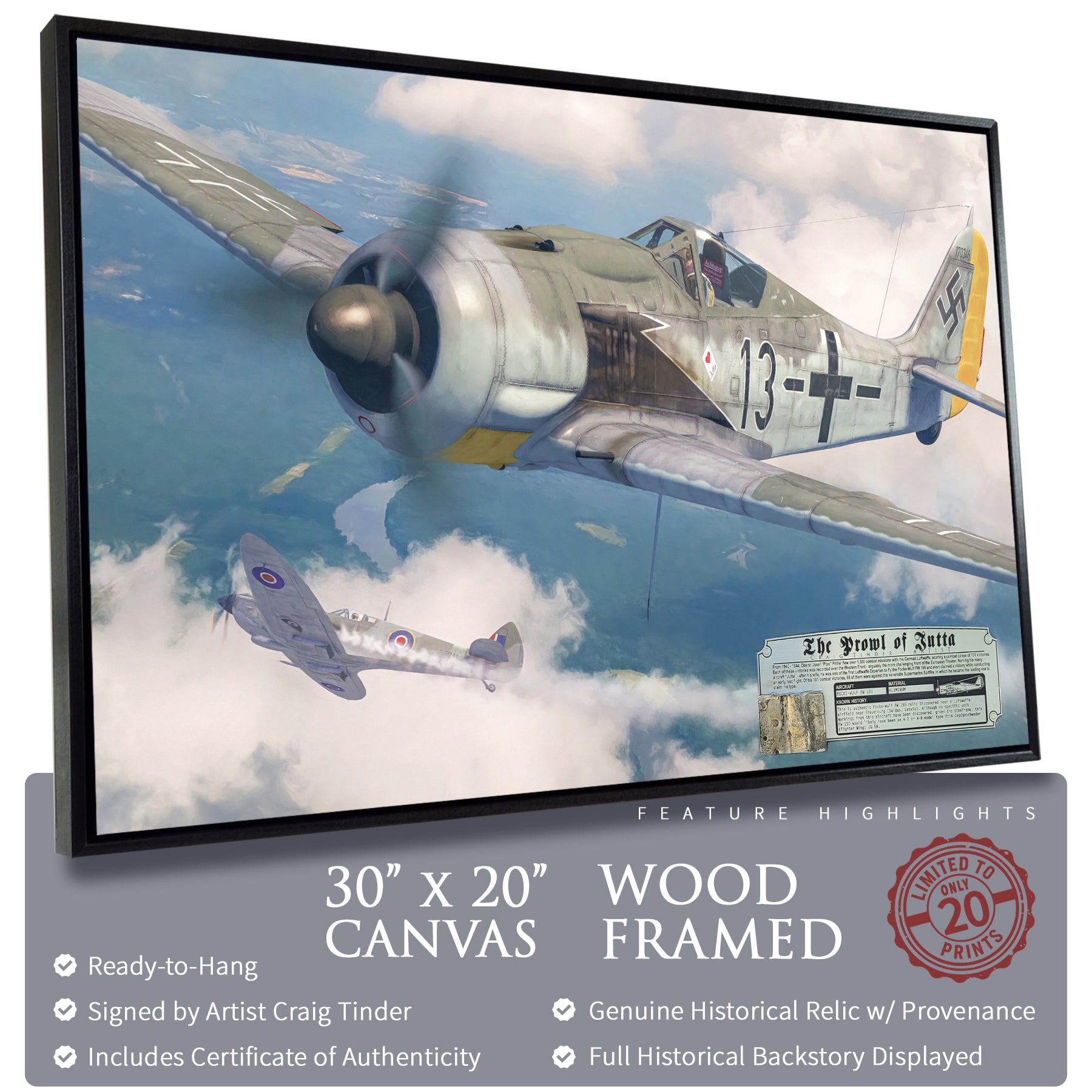 Focke-Wulf Fw 190 - The Prowl of Jutta Canvas | INCLUDES: Instrument Panel Piece