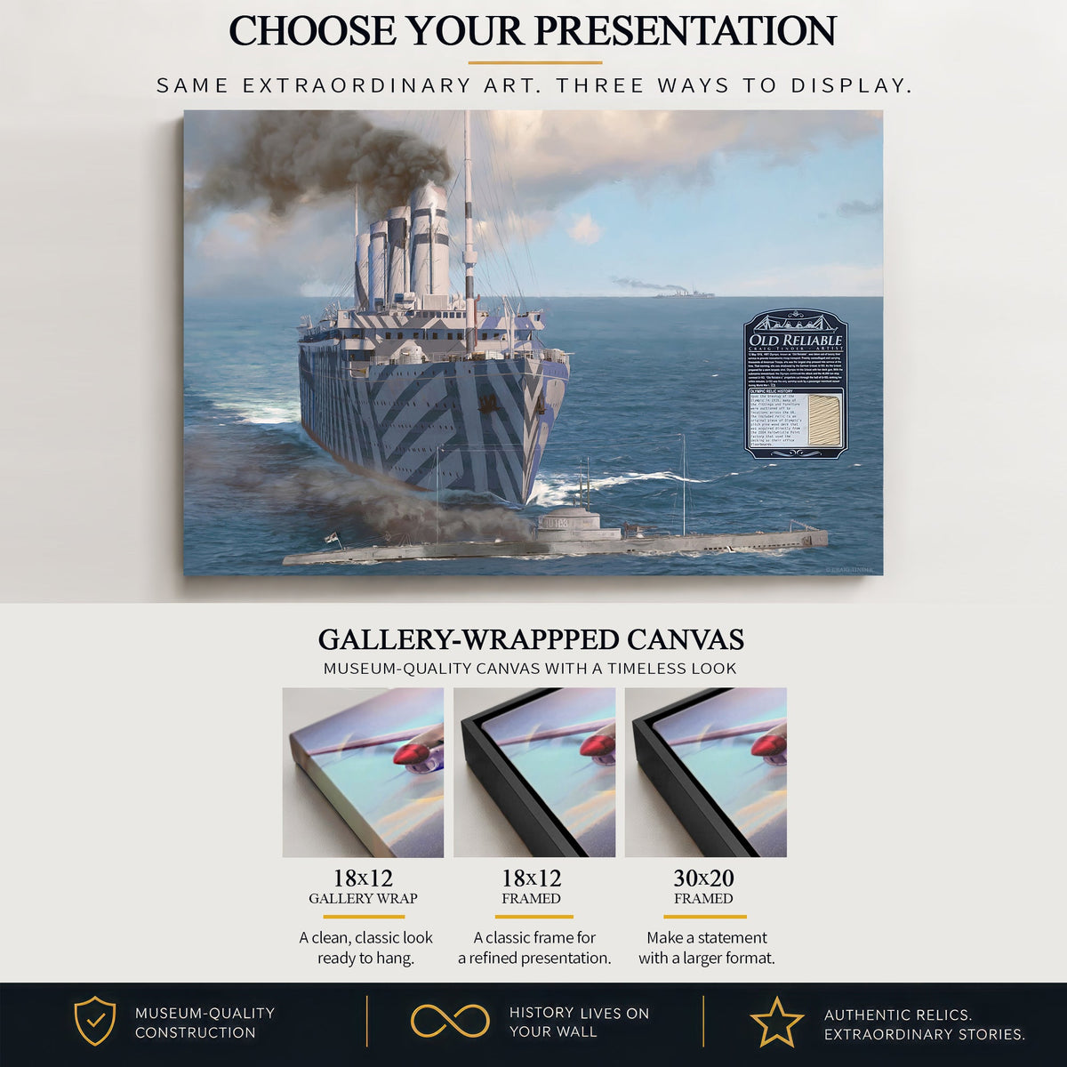 Gallery-wrapped canvas artwork