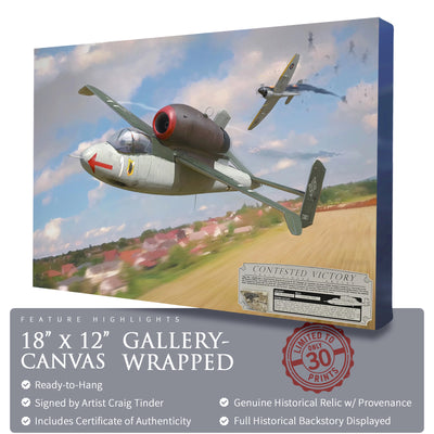 He 162 Salamander - Contested Victory historical relic artwork by Craig Tinder