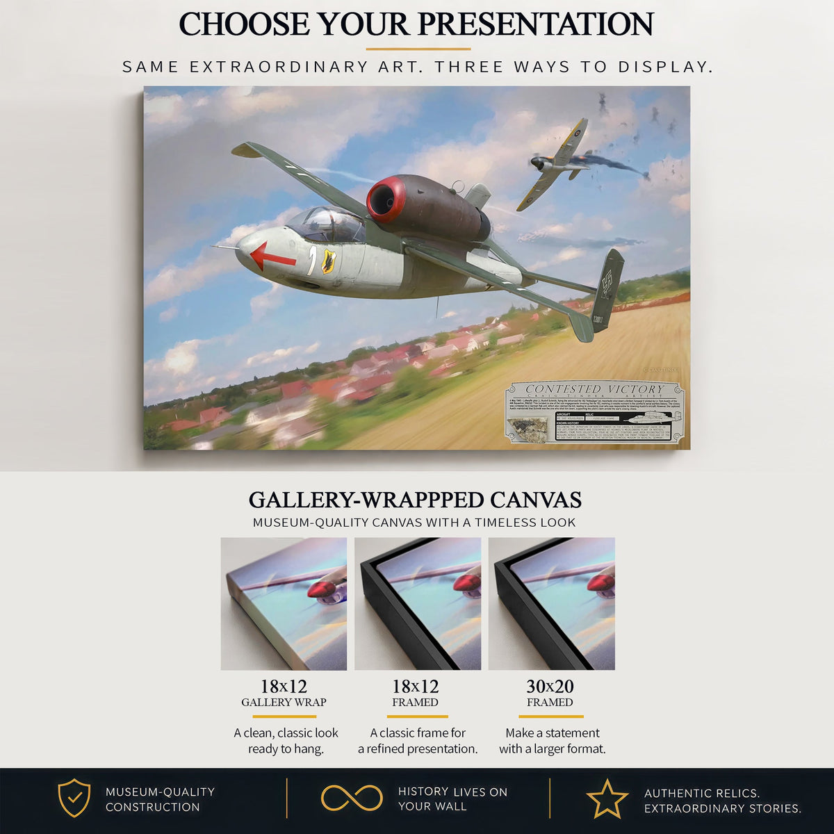 He 162 Contested Victory gallery-wrapped canvas