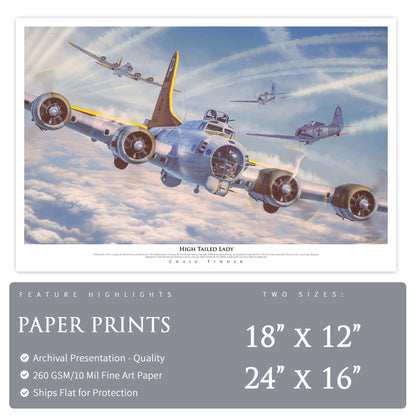 B-17 Flying Fortress - High Tailed Lady Canvas | INCLUDES: Wing Skin Fragment