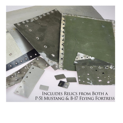 B-17 & P-51 - Homeward Bound Canvas | INCLUDES: Wing Skin & Fuselage Panel Relics