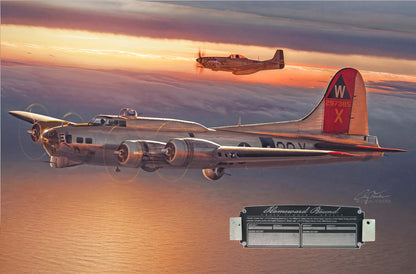 Homeward Bound - B-17G & P-51D Canvas | INCLUDES: Wing Skin & Fuselage Panel Relics