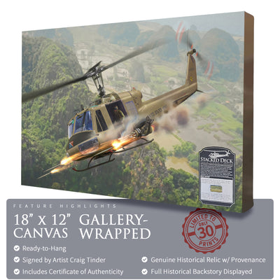 UH-1 Huey Helicopter - Stacked Deck historical relic artwork by Craig Tinder
