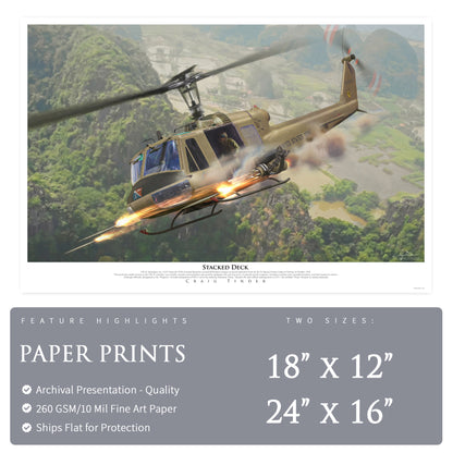 UH-1 Huey Helicopter - Stacked Deck Canvas | INCLUDES: Fuselage Relic