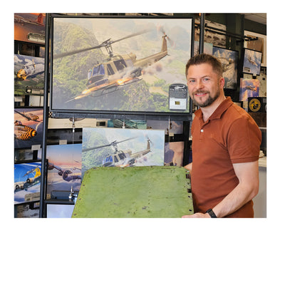 UH-1 Huey Helicopter - Stacked Deck historical relic artwork by Craig Tinder