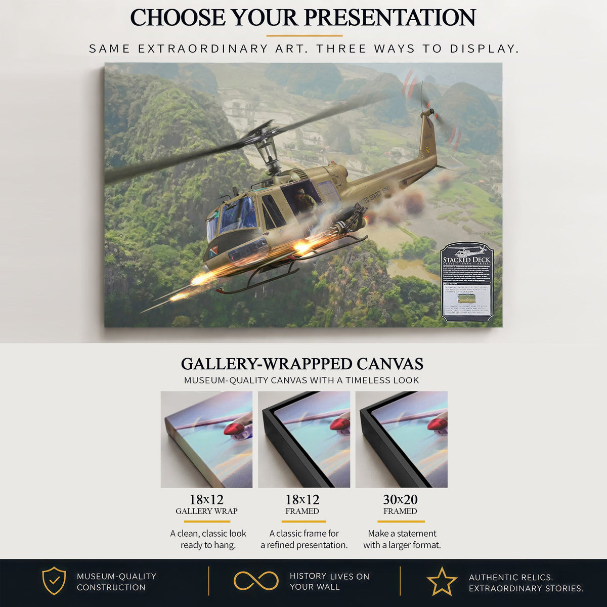 Gallery-wrapped canvas artwork