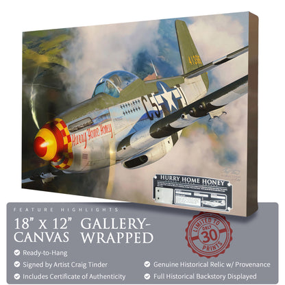 P-51 Mustang - Hurry Home Honey Canvas | INCLUDES: Fuselage Panel Fragment