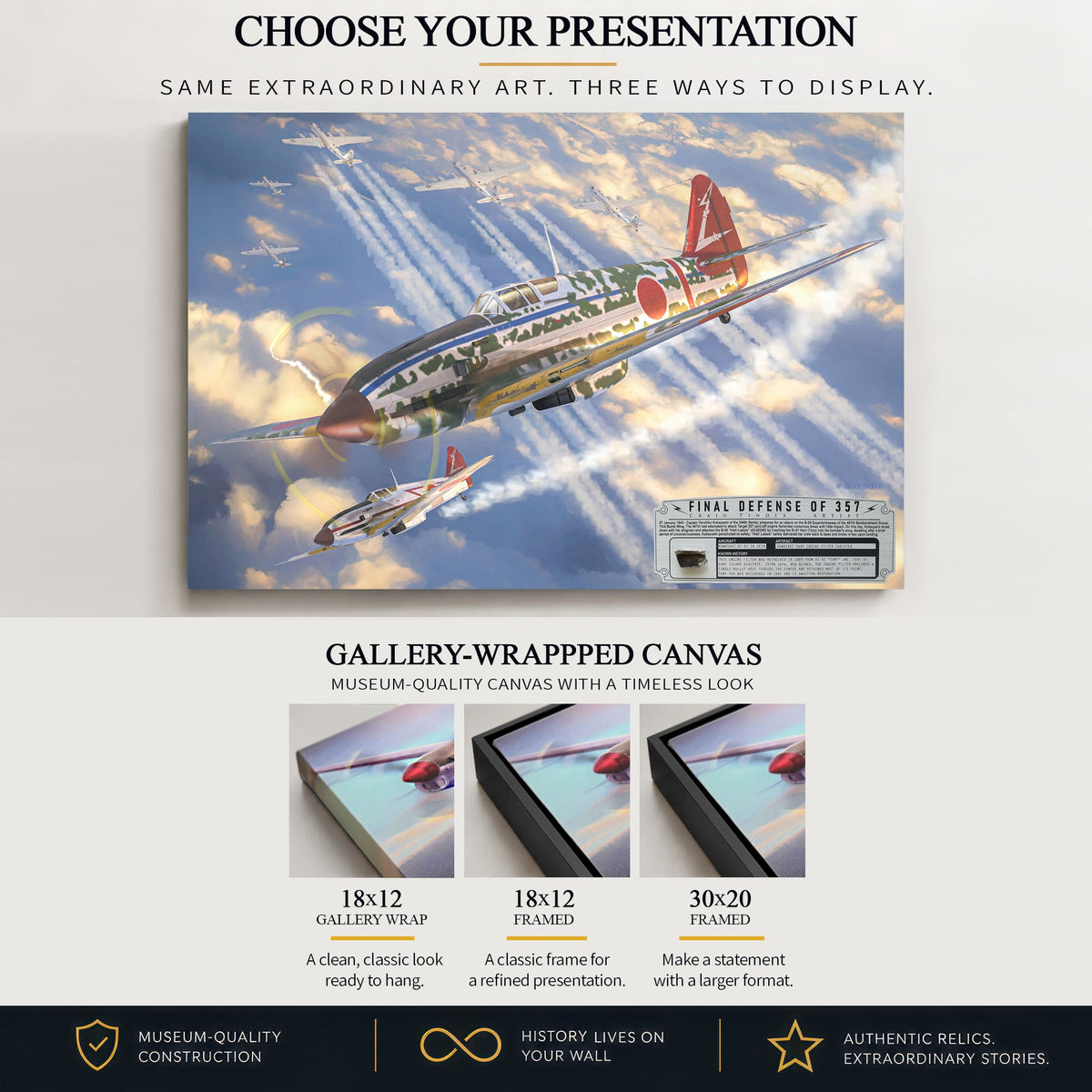 Ki-61 Tony Final Defense of 357 gallery-wrapped canvas