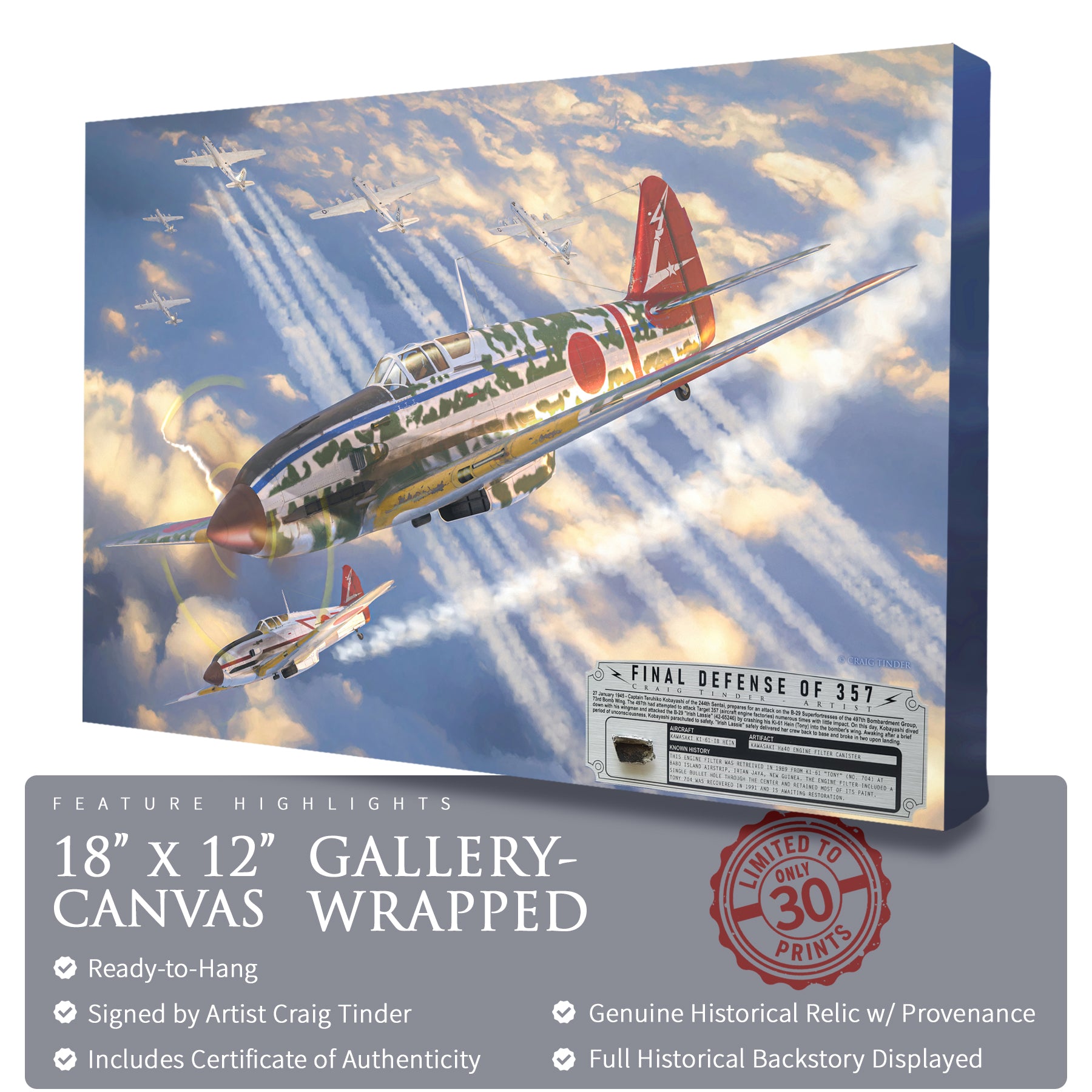 Ki-61 Hein Tony - Final Defense of 357 Canvas | INCLUDES: Engine Canister Piece