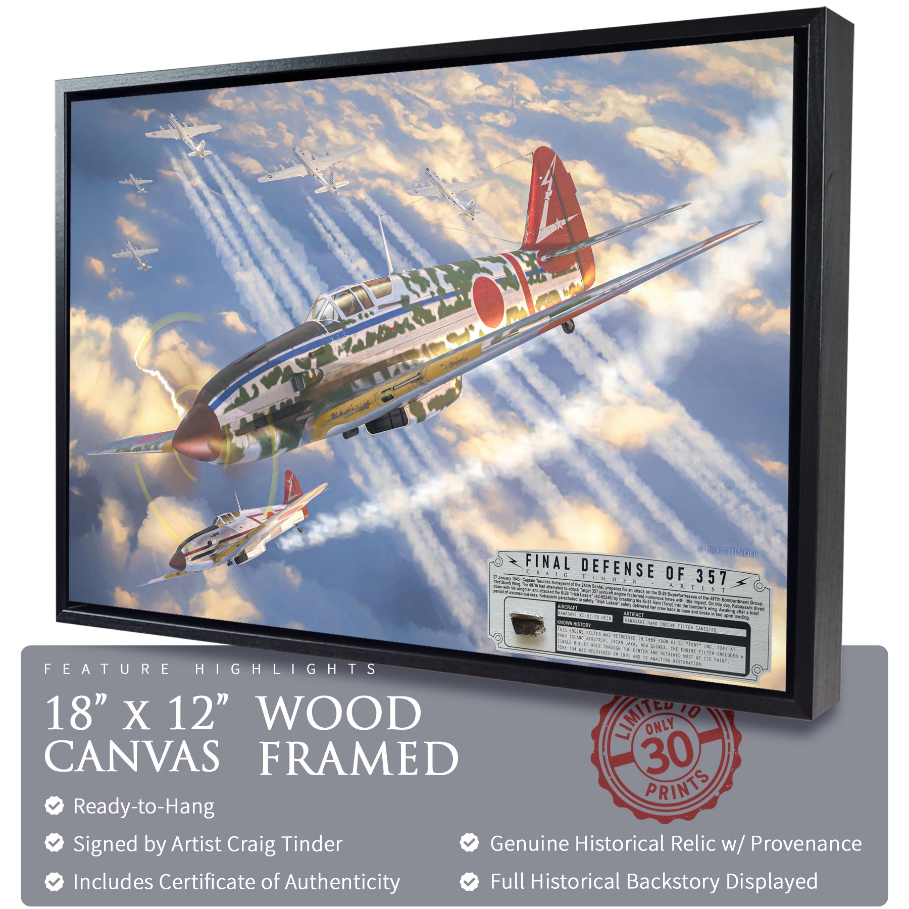 Ki-61 Hein Tony - Final Defense of 357 Canvas | INCLUDES: Engine Canister Piece