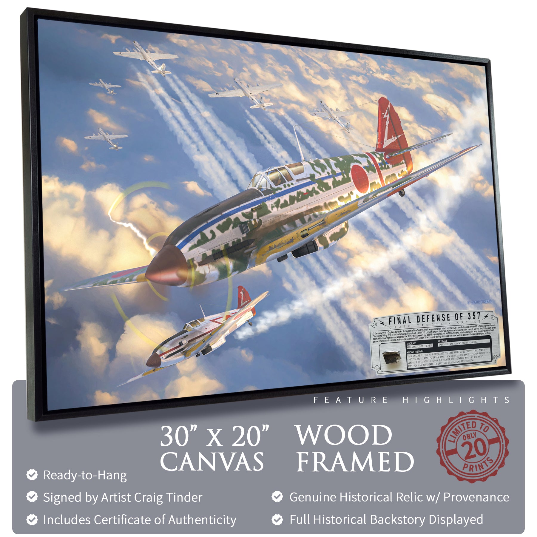 Ki-61 Hein Tony - Final Defense of 357 Canvas | INCLUDES: Engine Canister Piece