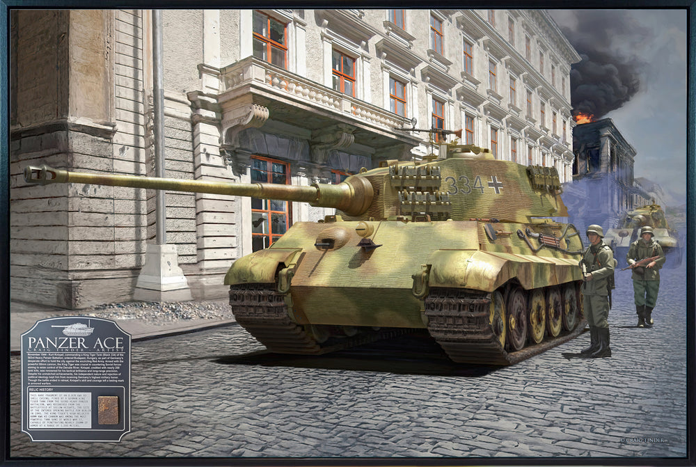 Panzer 4ap Shell Panzer Ace - King Tiger Tank Canvas | INCLUDES: KwK 43 Shell Fragment ...