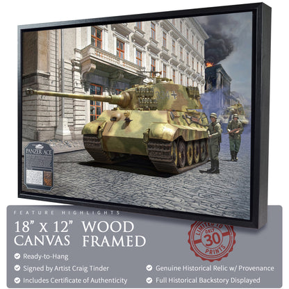 King Tiger Tank - Panzer Ace Canvas | INCLUDES: KwK 43 Shell Fragment
