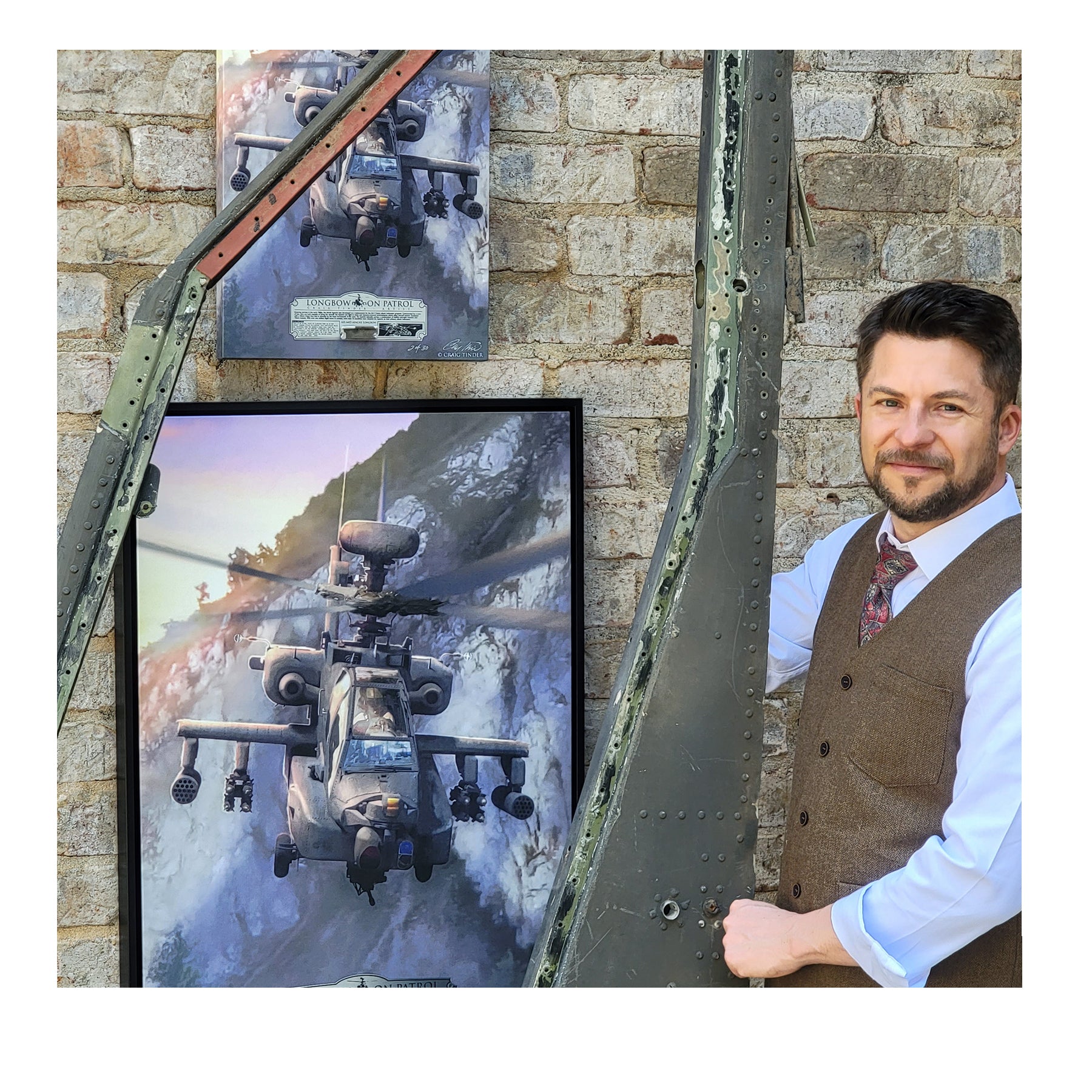 AH-64 Apache Helicopter - Longbow On Patrol Canvas | INCLUDES: Gunner Door Relic