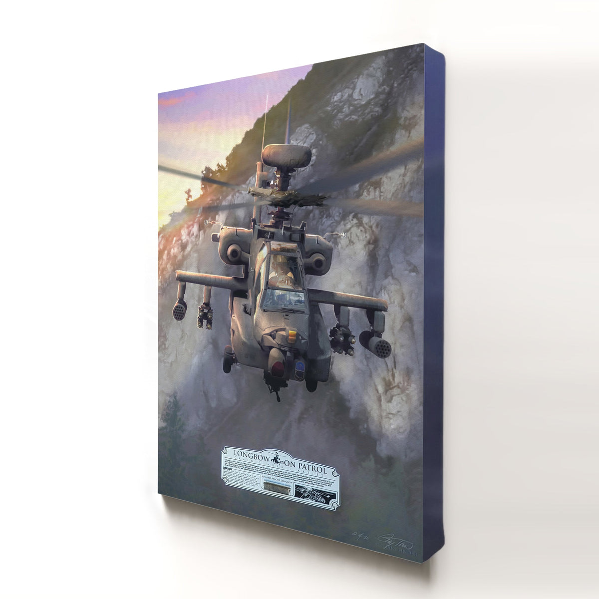 AH-64 Apache Longbow On Patrol canvas relic artwork by Craig Tinder