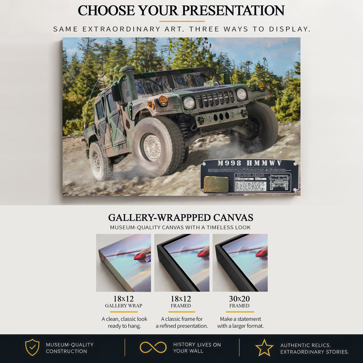 HMMWV M998 Humvee gallery-wrapped canvas